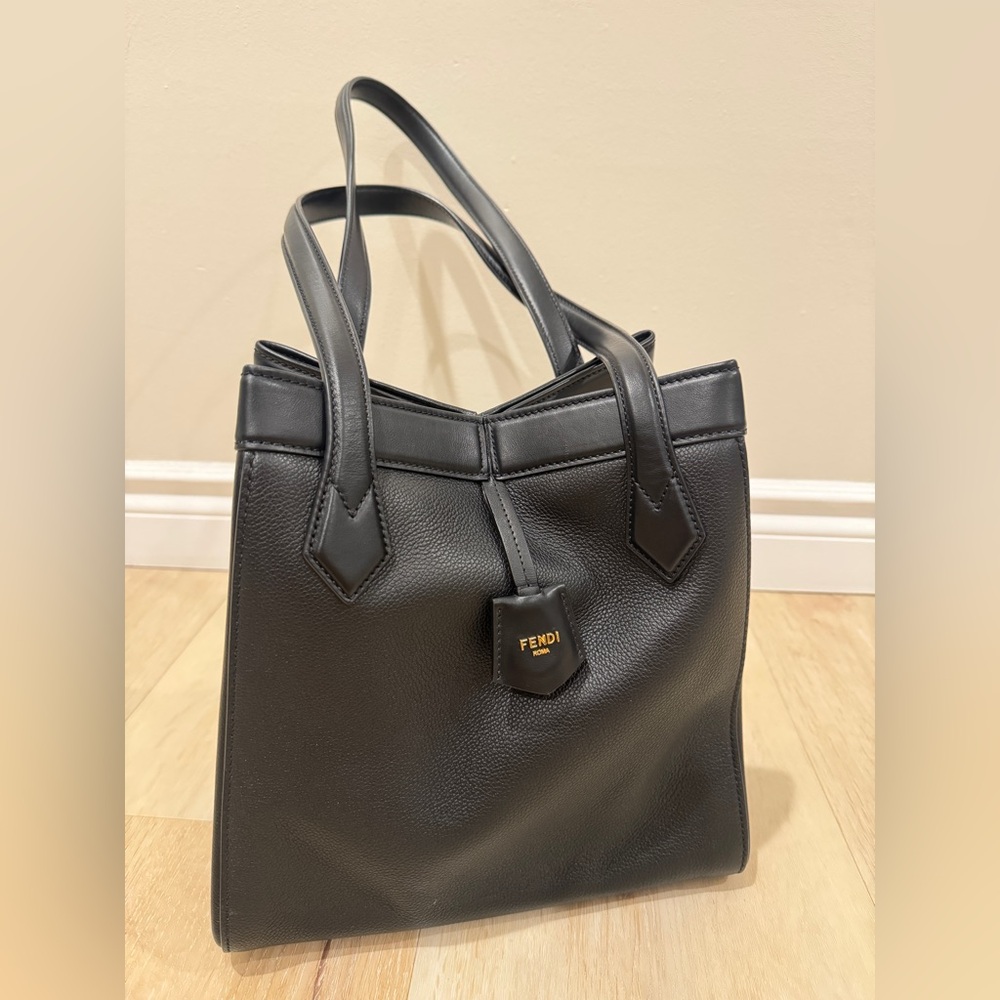 Fendi Black Leather Tote Bag